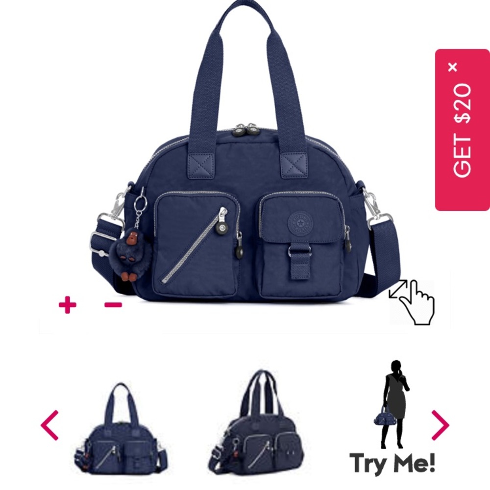 Grey Kipling Defea Nylon Satchel Like new